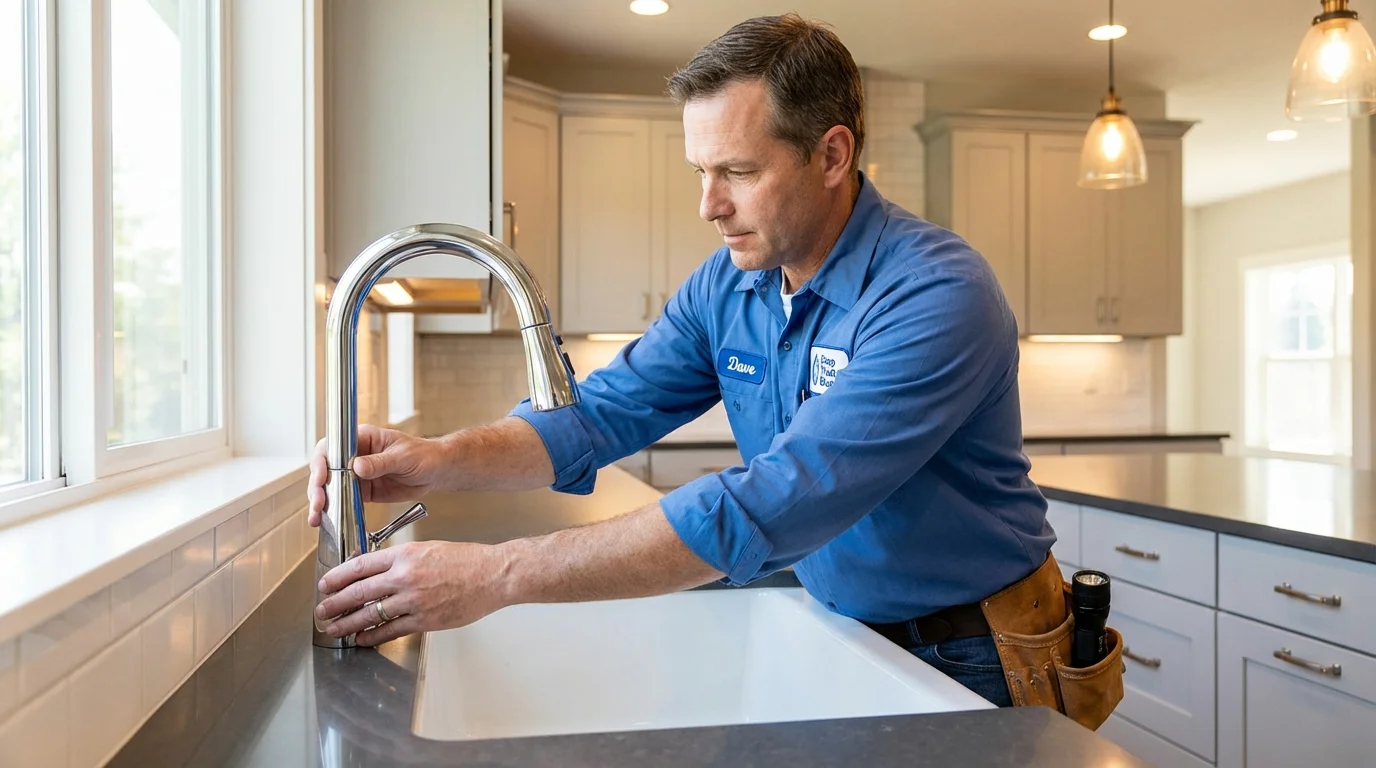 Kitchen faucet installation by Johns Plumbing LLC in Nicollet