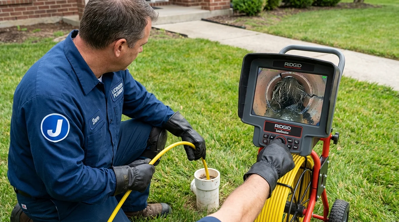 Sewer camera inspection being performed by Johns Plumbing LLC in Nicollet